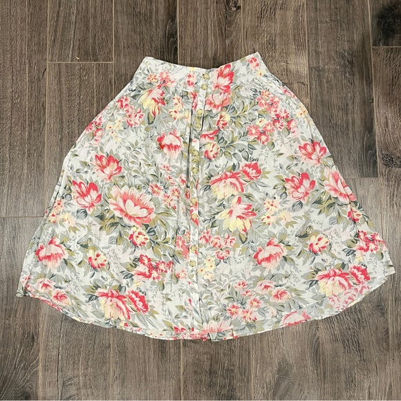Urban Outfitters | Floral Button Down Midi Skirt - Picture 1 of 4